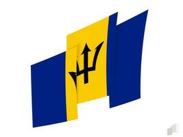 Barbados vlag in een abstract gescheurd ontwerp. modern ontwerp van de Barbados vlag. vector
