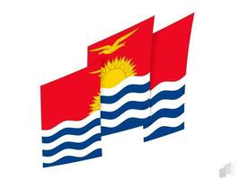 Kiribati vlag in een abstract gescheurd ontwerp. modern ontwerp van de Kiribati vlag. vector