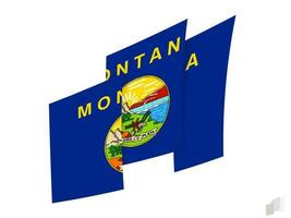Montana vlag in een abstract gescheurd ontwerp. modern ontwerp van de Montana vlag. vector