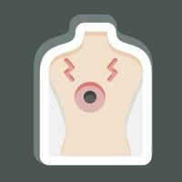 sticker borst pijn 2. verwant naar lichaam pijn symbool. gemakkelijk ontwerp bewerkbaar. gemakkelijk illustratie vector