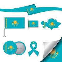 vlag van kazachstan met elementen vector