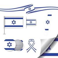 israëlische vlag met elementen vector