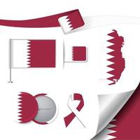 vlag van qatar met elementen vector