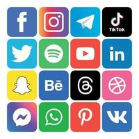 sociaal media pictogrammen reeks logo vector illustrator netwerk