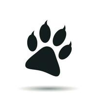 poot afdrukken icoon vector illustratie geïsoleerd Aan wit achtergrond. hond, kat, beer poot symbool vlak pictogram.
