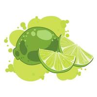 limoen geheel en plak abstract tekening.logo,embleem,afdruk,sticker icoon ontwerp. kleurrijk tekening van groen citrus limoen. vector illustratie