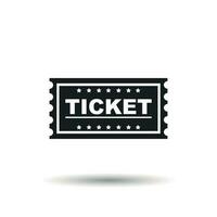 ticket icoon. vlak vector illustratie. ticket teken symbool met schaduw Aan wit achtergrond.