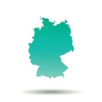 Duitsland kaart. kleurrijk turkoois vector illustratie Aan wit geïsoleerd achtergrond.