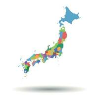 Japan kaart icoon. vlak vector illustratie. Japan teken symbool met schaduw Aan wit achtergrond.