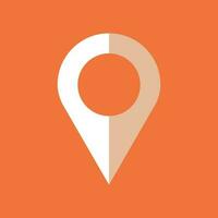 pin icoon vector. plaats teken in vlak stijl geïsoleerd Aan oranje achtergrond. navigatie kaart, GPS concept. vector