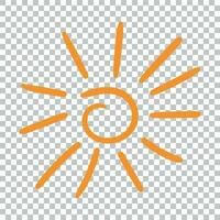 hand- getrokken zon icoon. vector illustratie Aan geïsoleerd achtergrond.