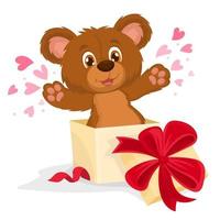 schattige teddybeer verliefd valentijnsdag of moederdag briefkaart vector