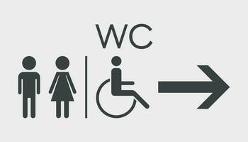 wc, toilet vlak vector icoon . mannen en Dames teken voor toilet Aan wit achtergrond.