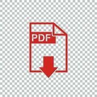 pdf downloaden vector icoon. gemakkelijk vlak pictogram voor bedrijf, marketing, internet concept. vector illustratie Aan geïsoleerd achtergrond.