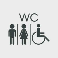 wc, toilet vlak vector icoon . mannen en Dames teken voor toilet Aan wit achtergrond.