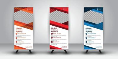 rollup abstract ontwerp meerdere ontwerpkleur vector