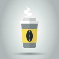 koffie, thee kop icoon in vlak stijl. koffie mok vector illustratie Aan wit achtergrond. drinken bedrijf concept.