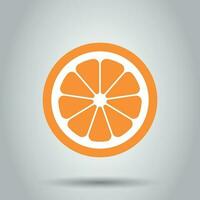oranje fruit vector icoon in vlak stijl. oranje citrus illustratie Aan wit achtergrond. tropisch voedsel concept.