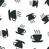 koffie, thee kop icoon naadloos patroon achtergrond. koffie mok vector illustratie. drinken symbool patroon.