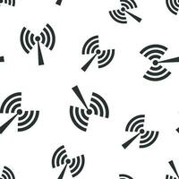 Wifi internet teken icoon naadloos patroon achtergrond. Wifi draadloze technologie vector illustratie. netwerk wi fi symbool patroon.