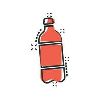 water fles icoon in grappig stijl. plastic Frisdrank fles vector tekenfilm illustratie pictogram. vloeistof water bedrijf concept plons effect.