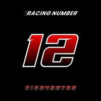 sport racing aantal 12 logo ontwerp vector