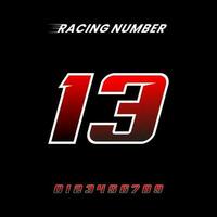 sport racing aantal 13 logo ontwerp vector