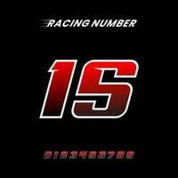 sport racing aantal 15 logo ontwerp vector