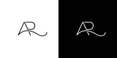 modern en luxueus ar brief eerste logo ontwerp vector