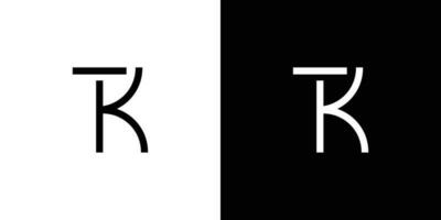 modern en sterk tk initialen abstract logo ontwerp vector