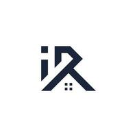 brief r logo vector met modern huis concept