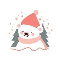 schattig Kerstmis beer in vlak stijl geïsoleerd Aan achtergrond vector