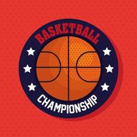 basketbalkampioenschap, embleem, ontwerp met basketbalbal vector