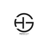 afgeronde brief hg of gh creatief lijn kunst cirkel vorm monogram uniek logo. hg logo. gh logo vector