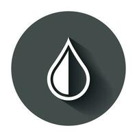 water laten vallen icoon in vlak stijl. regendruppel vector illustratie met lang schaduw. druppeltje water klodder bedrijf concept.