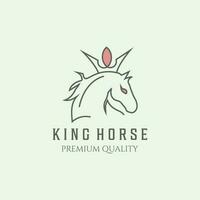 koning paard minimalistische logo symbool lijn kunst illustratie ontwerp vector
