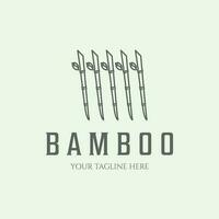 bamboe traditioneel lijn kunst minimalistische illustratie ontwerp icoon vector