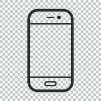 smartphone icoon in vlak stijl. telefoon handset vector illustratie Aan geïsoleerd achtergrond. smartphone bedrijf concept.