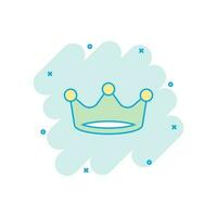 vector tekenfilm kroon diadeem icoon in grappig stijl. royalty kroon illustratie pictogram. koning, prinses royalty bedrijf plons effect concept.