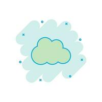 vector tekenfilm wolk icoon in grappig stijl. wolk illustratie pictogram. lucht bedrijf plons effect concept.