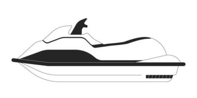 scooter jetski vlak monochroom geïsoleerd vector voorwerp. Jet ski motorfiets. water sport- apparatuur. bewerkbare zwart en wit lijn kunst tekening. gemakkelijk schets plek illustratie voor web grafisch ontwerp