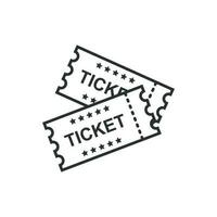 bioscoop ticket icoon in vlak stijl. toegeven een coupon Ingang vector illustratie Aan wit geïsoleerd achtergrond. ticket bedrijf concept.
