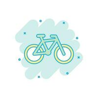 tekenfilm gekleurde fiets icoon in grappig stijl. fiets illustratie pictogram. fiets teken plons bedrijf concept. vector