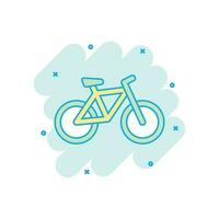 tekenfilm gekleurde fiets icoon in grappig stijl. fiets illustratie pictogram. fiets teken plons bedrijf concept. vector