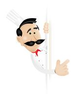 Chef-kok koken leeg teken vector