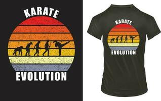 karate evolutie t overhemd ontwerp vector