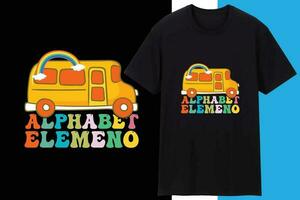 alfabet element school- t overhemd ontwerp vector