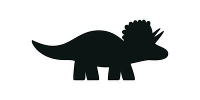 vlak vector silhouet illustratie van triceratops dinosaurus
