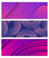 abstract Purper modieus meetkundig achtergronden. banier ontwerp. reeks van drie mooi futuristische dynamisch patroon ontwerp. vector illustratie