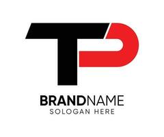 eerste t p brief logo ontwerp vector sjabloon